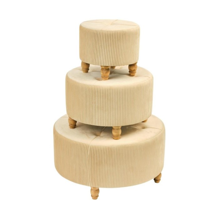 SET 3 POUF BEIGE 80X80X42